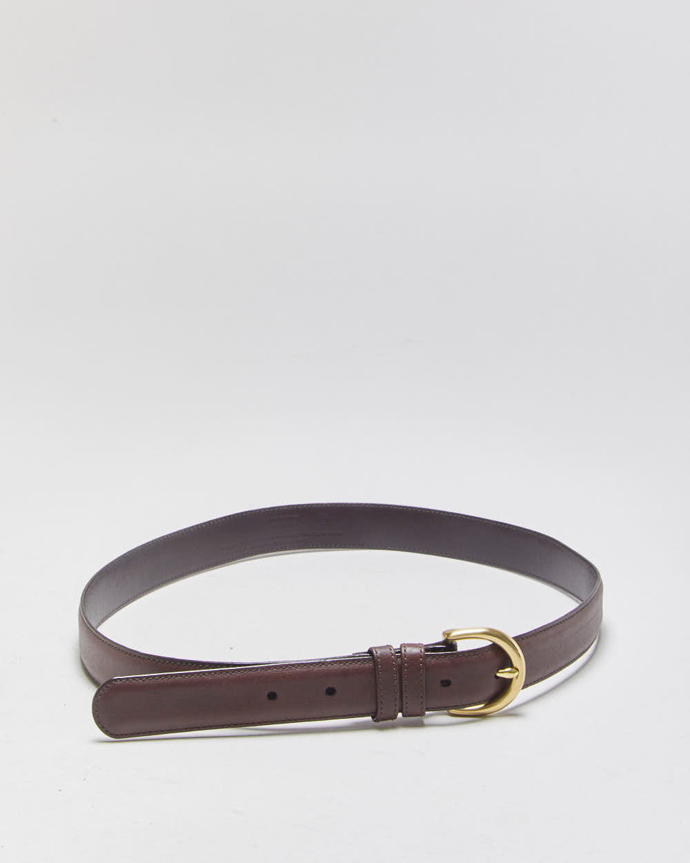 Coach Chocolate Leather Gold Oval Buckle Belt - W29-W33