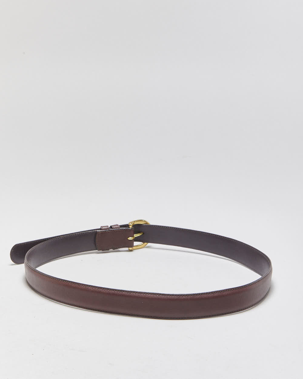 Coach Chocolate Leather Gold Oval Buckle Belt - W29-W33