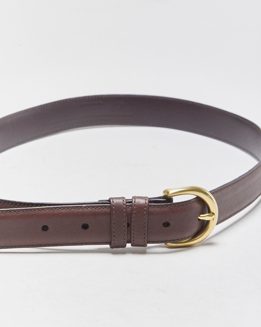 Coach Chocolate Leather Gold Oval Buckle Belt - W29-W33