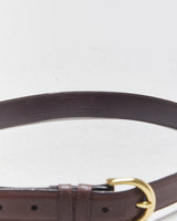 Coach Chocolate Leather Gold Oval Buckle Belt - W29-W33