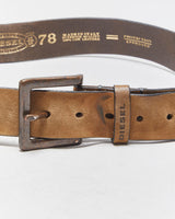 Vintage Y2K 00s Diesel B-Solid Extra Touch Suede Leather Square Patina Buckle Belt - W36-W40