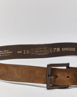 Vintage Y2K 00s Diesel B-Solid Extra Touch Suede Leather Square Patina Buckle Belt - W36-W40