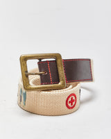 Vintage Y2K 00s Tough Jeans Inc. Canvas Brass Buckle Belt - W28-W38