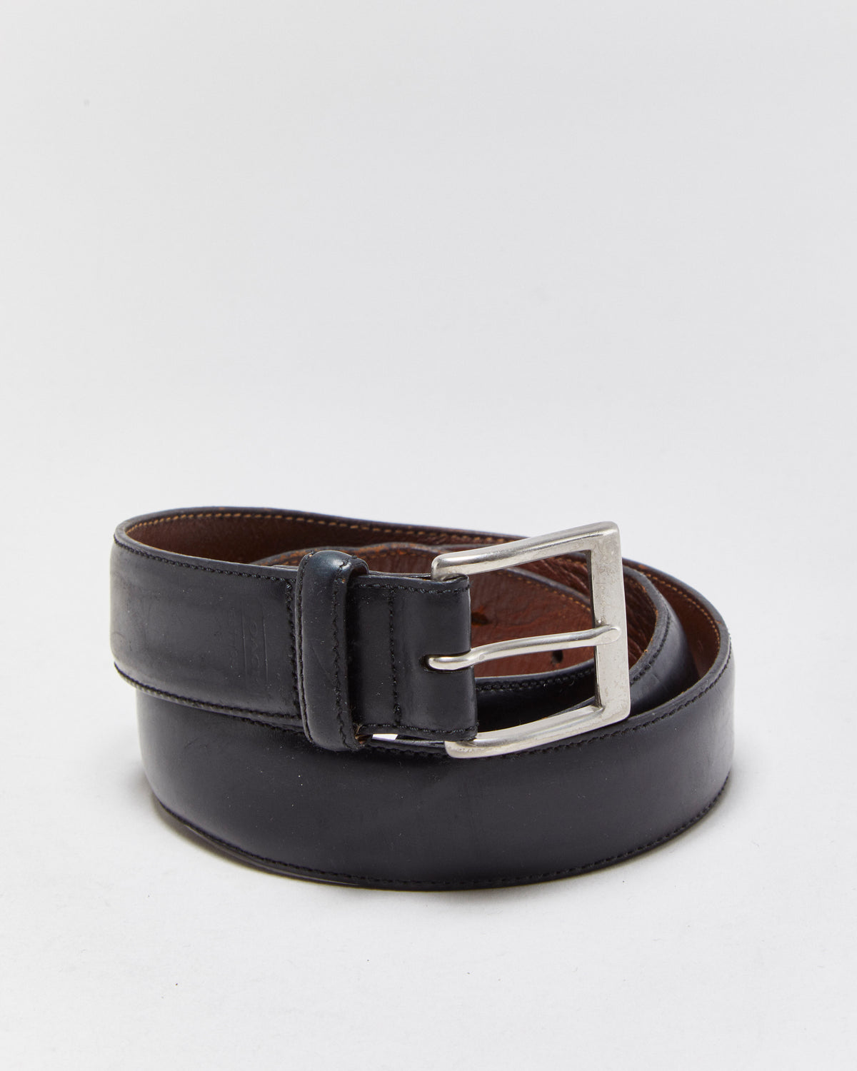 Vintage Coach Handcrafted Calfskin Leather Solid Brass Belt - W34-38