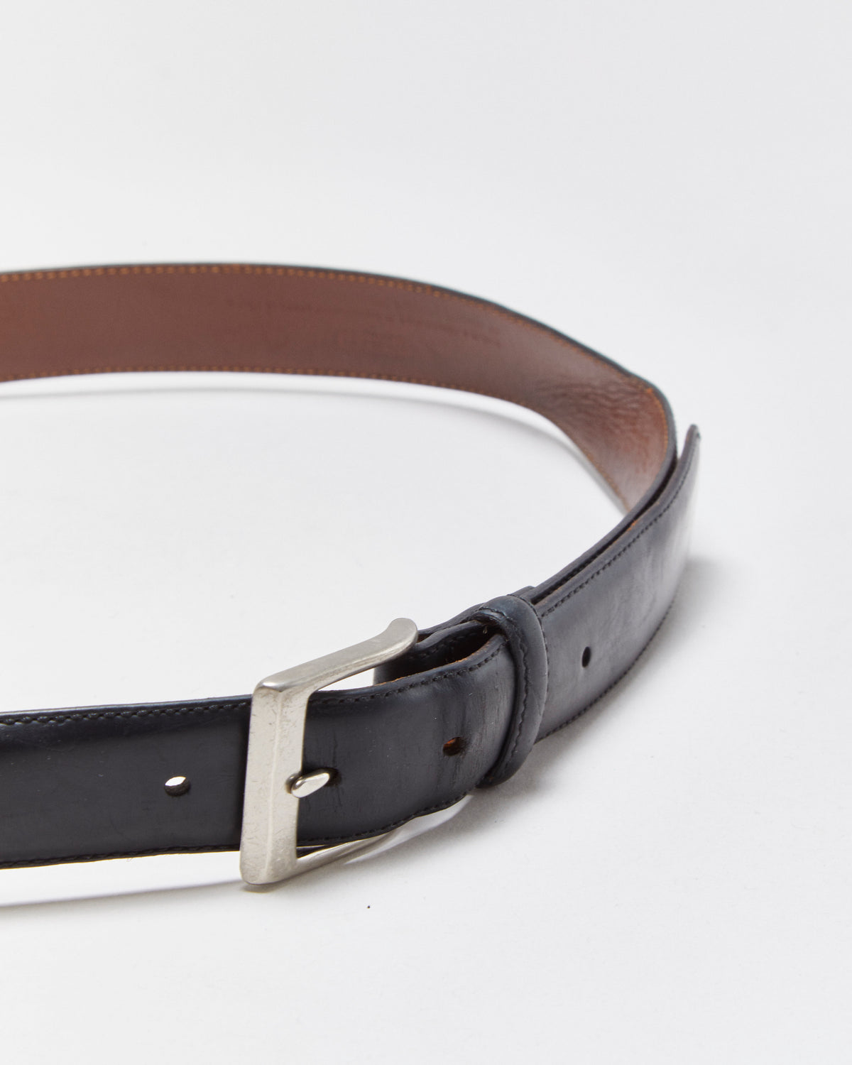 Vintage Coach Handcrafted Calfskin Leather Solid Brass Belt - W34-38