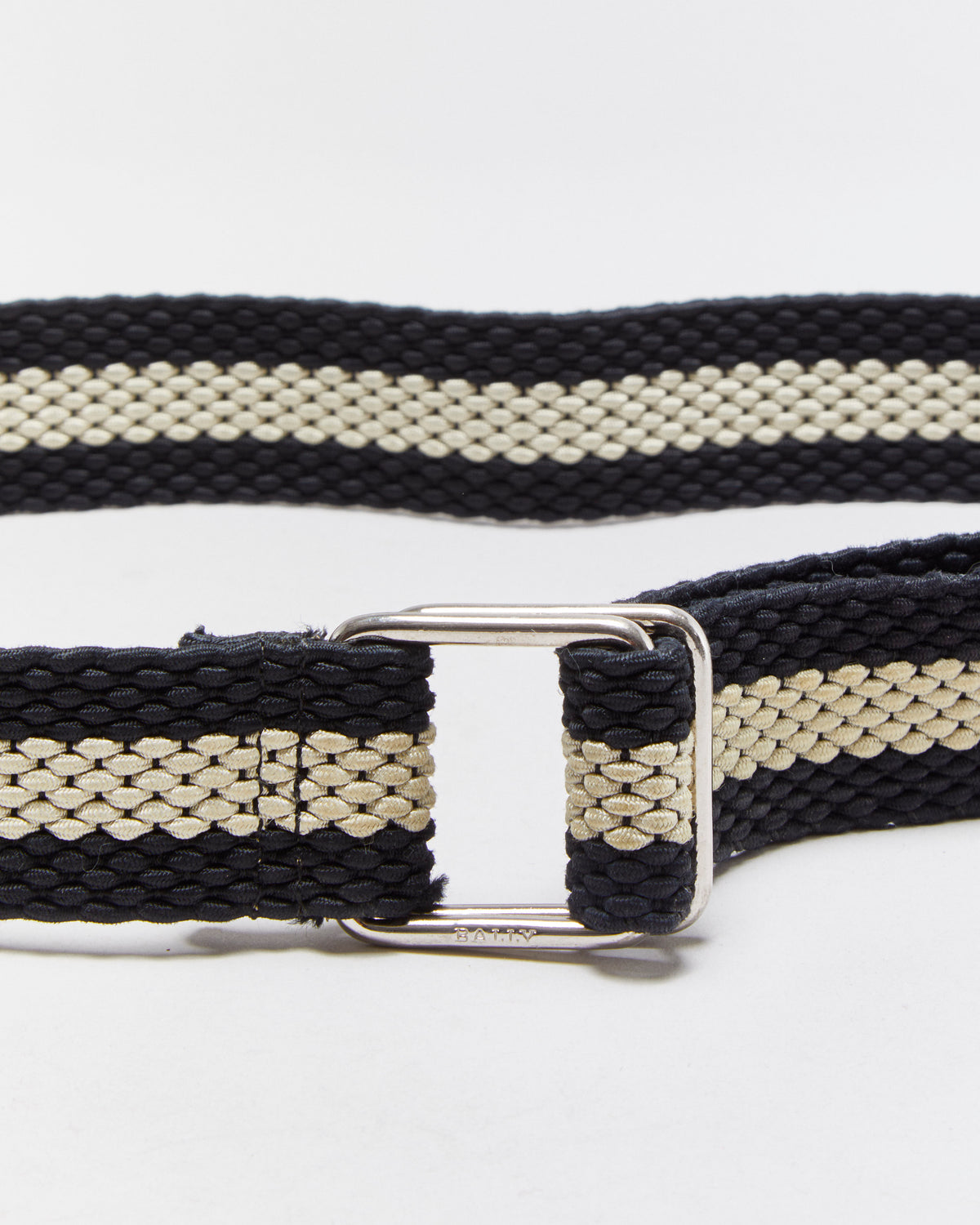 Vintage Y2K 00s Bally Charlo Striped Woven Ring Buckle Belt - W30-36