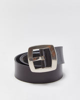 Vintage Y2K 00s Calvin Klein Jeans Grain Leather Sqaure Buckle Belt - W34-38
