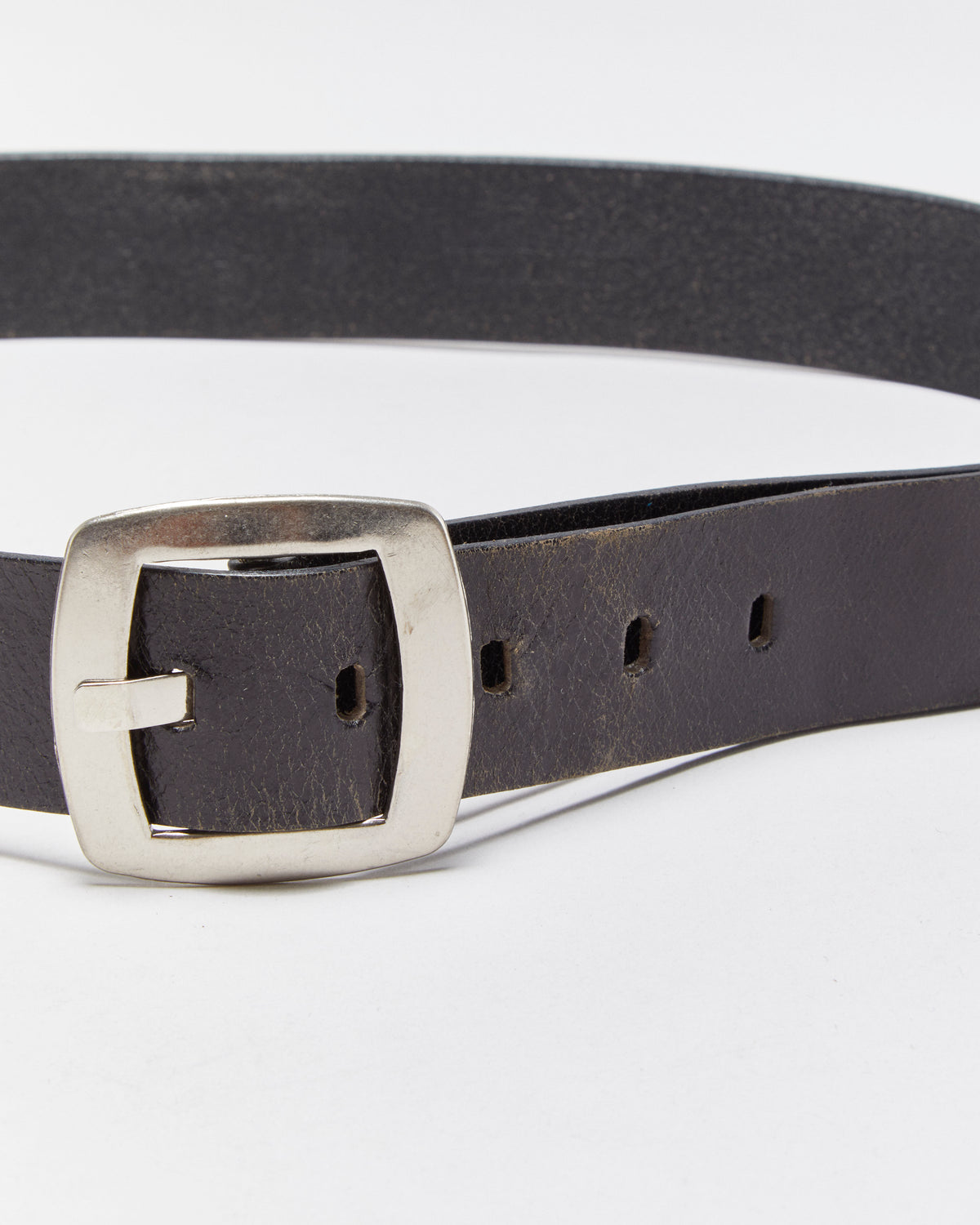 Vintage Y2K 00s Calvin Klein Jeans Grain Leather Sqaure Buckle Belt - W34-38