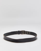 Vintage 1990s Blue Notes Grain Leather Made In America Double Prong Brass Buckle Belt - W33-41