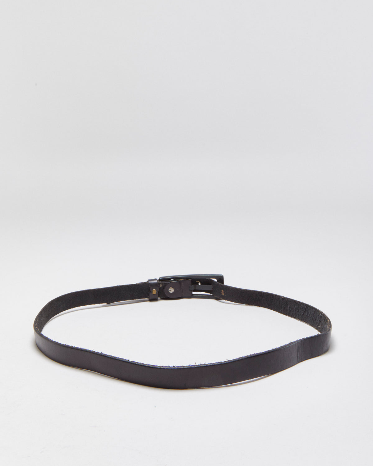 Vintage Y2K 00s Diesel Slim Leather Exaggerated Brass Buckle Belt - W36-42