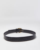 Vintage Coach Braided Leather Brass Oval Buckle Belt - W36-40