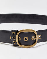 Vintage Coach Braided Leather Brass Oval Buckle Belt - W36-40