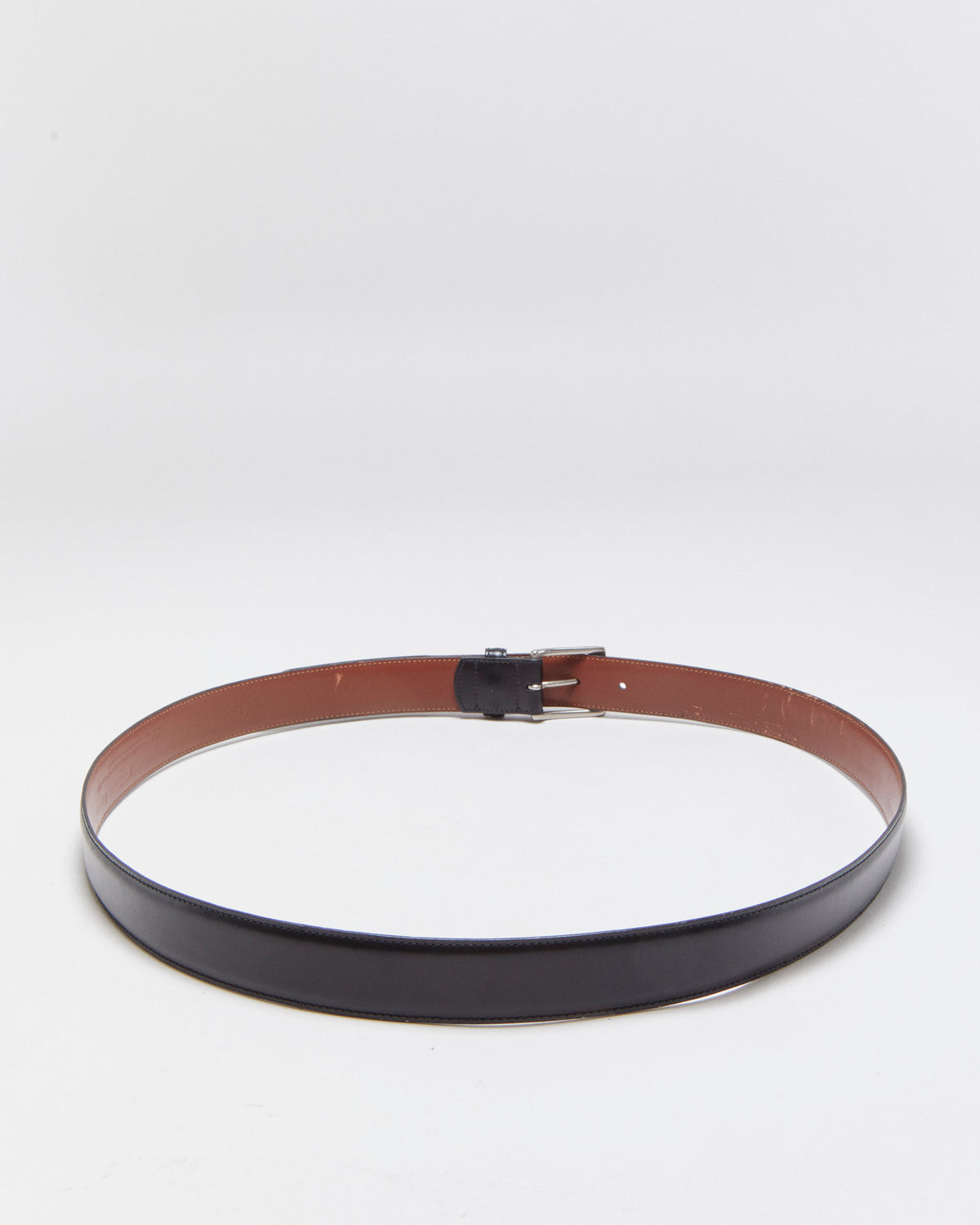 Vintage Coach Hand Crafted Calfskin Leather Silver Brass Buckle Belt - W42-46