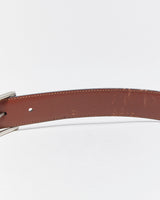Vintage Coach Hand Crafted Calfskin Leather Silver Brass Buckle Belt - W42-46