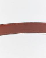 Vintage Coach Hand Crafted Calfskin Leather Silver Brass Buckle Belt - W42-46