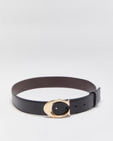 Coach Sculpted C Calfskin Leather Gold Brass Buckle Belt - W29-33