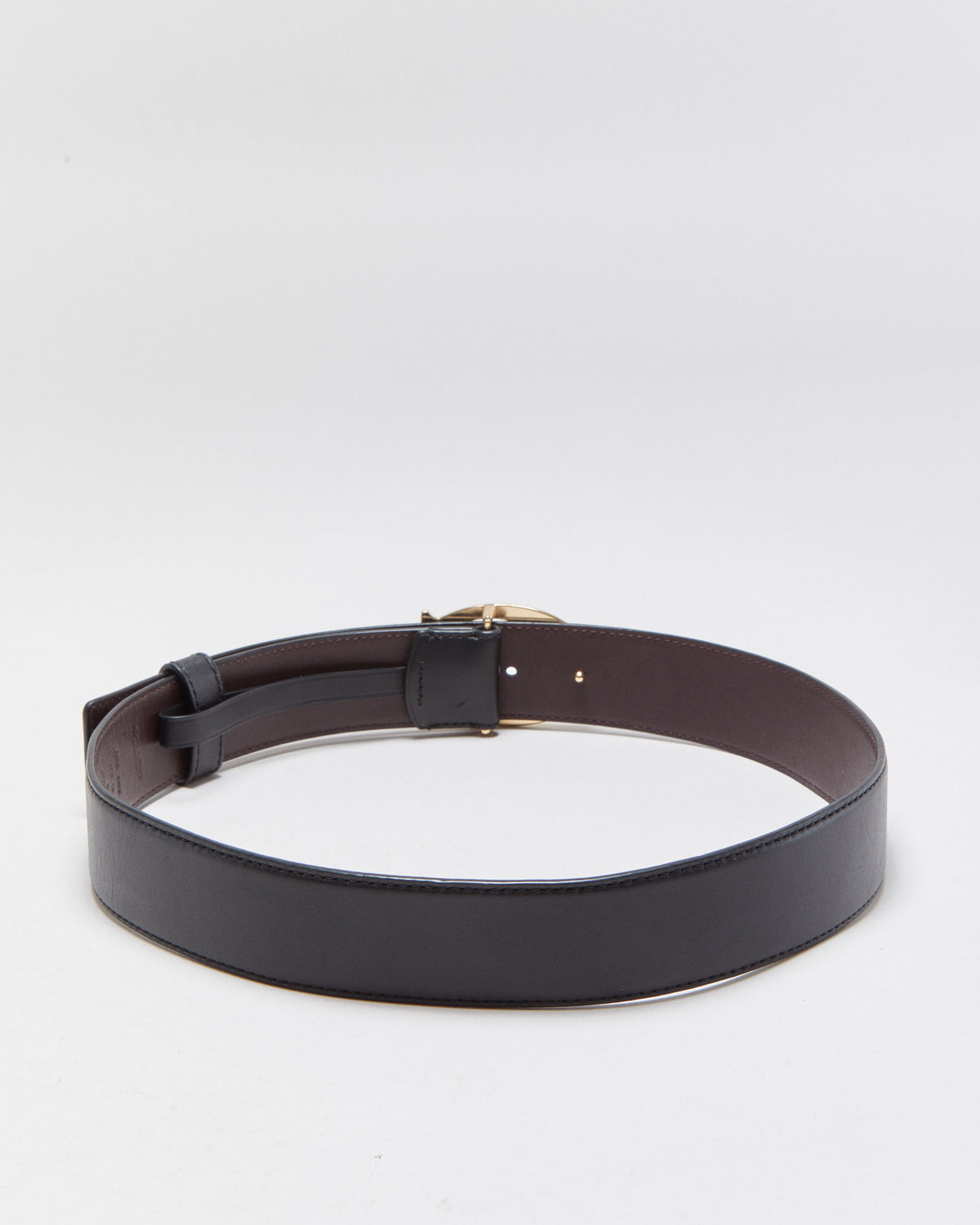 Coach Sculpted C Calfskin Leather Gold Brass Buckle Belt - W29-33