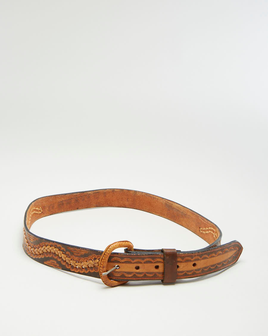 Vintage Brown Eagle Belt - L44 W1.5