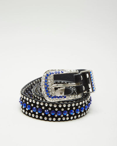 Black Rhinestone Western Belt - L48 W1