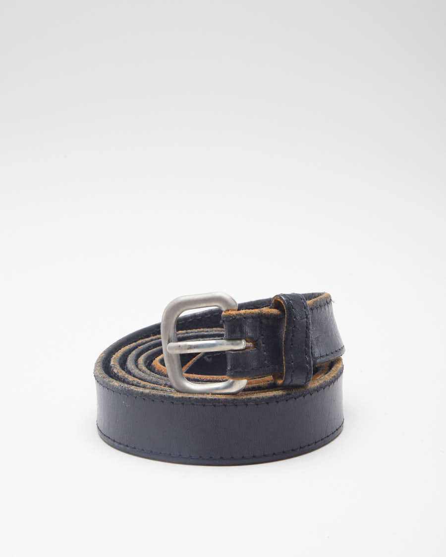 Classic 90's Distressed Black leather belt -38