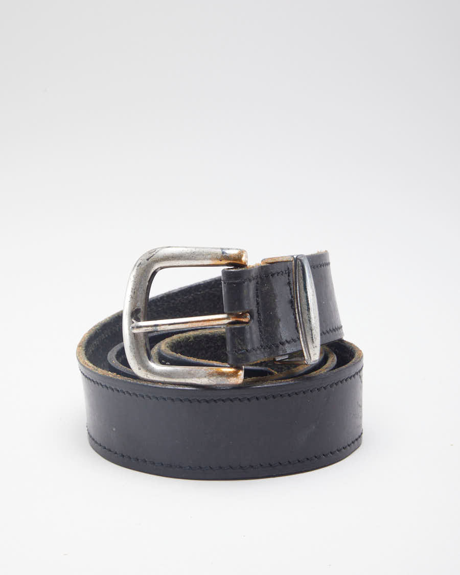 90's Distressed Black leather belt -35