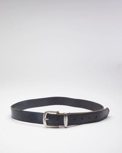 90's Distressed Black leather belt -35