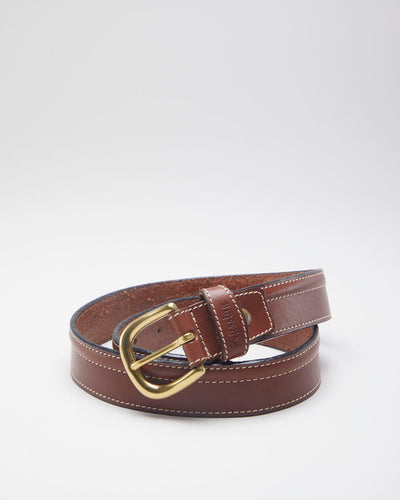 Chic Feminine Brown Leather Belt - W30