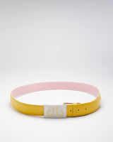 Statement Yellow Leather Belt - W38