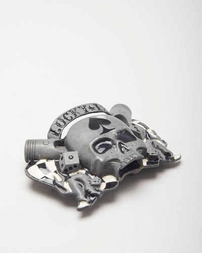 Y2k 00s Lucky 13 Apparel Skull Belt Buckle