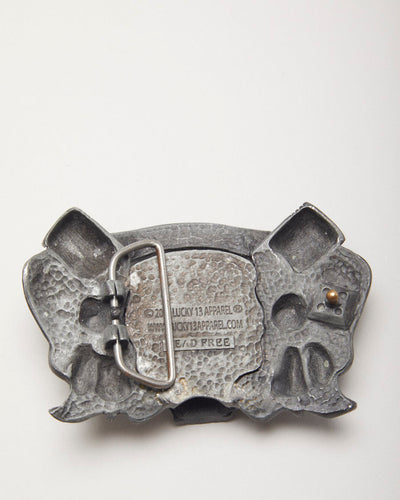 Y2k 00s Lucky 13 Apparel Skull Belt Buckle