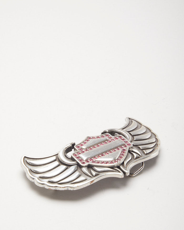 Y2k 00s Harley Davidson Pink Gem Belt Buckle