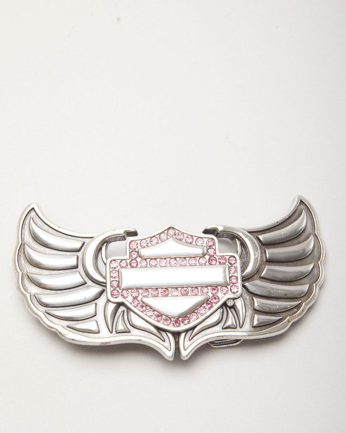 Y2k 00s Harley Davidson Pink Gem Belt Buckle