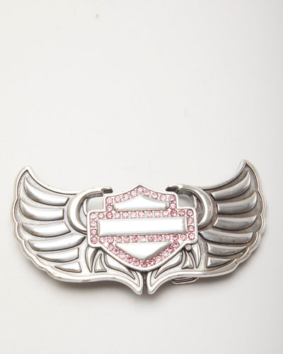 Y2k 00s Harley Davidson Pink Gem Belt Buckle
