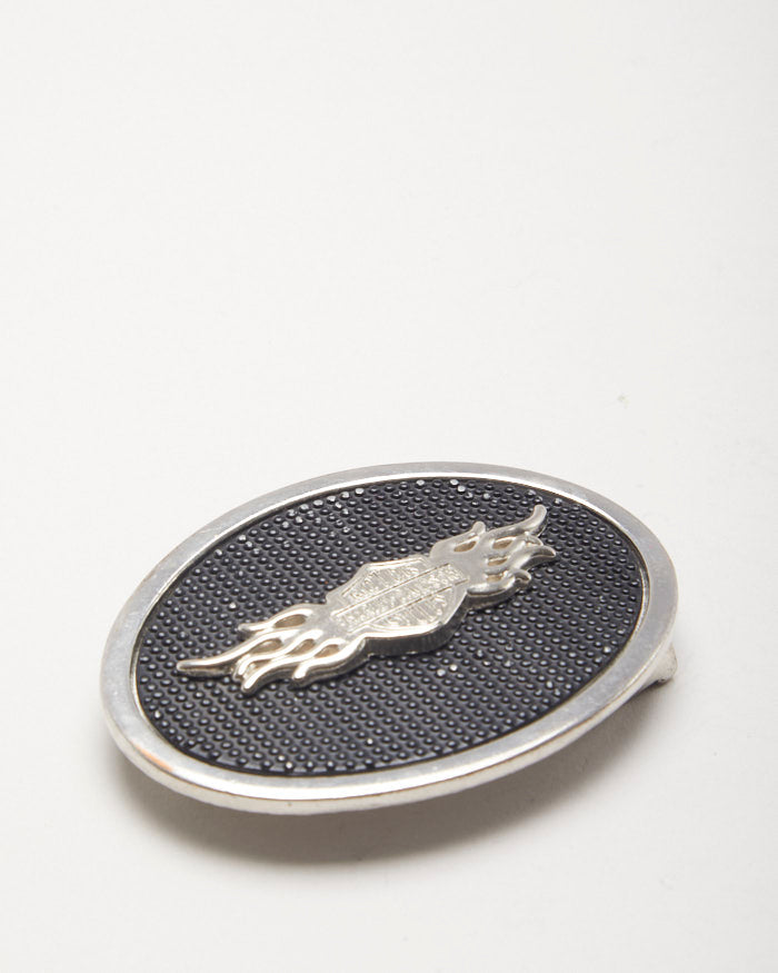 Harley Davidson Black & Silver Belt Buckle