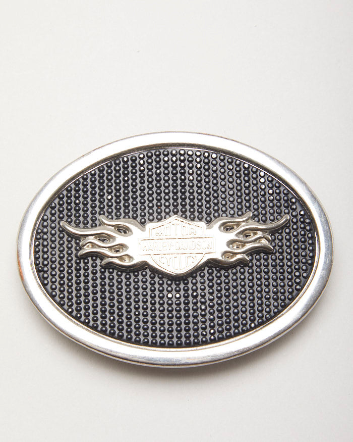 Harley Davidson Black &amp; Silver Belt Buckle
