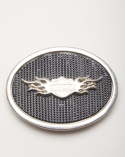 Harley Davidson Black & Silver Belt Buckle
