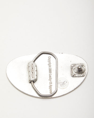Y2k 00s Lucky 13 Apparel Yellow Belt Buckle