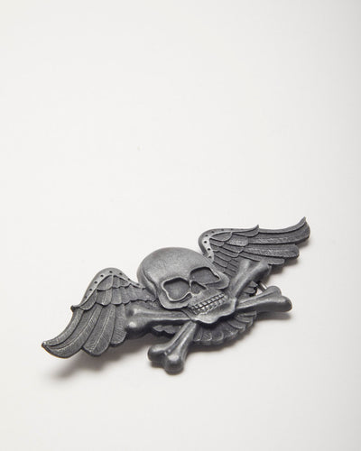 Y2k 00s Heavy Metal Skull And Cross Bones Belt Buckle