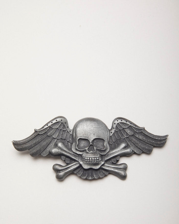 Y2k 00s Heavy Metal Skull And Cross Bones Belt Buckle