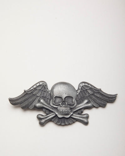 Y2k 00s Heavy Metal Skull And Cross Bones Belt Buckle