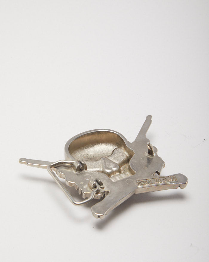 Y2k 00s Skull &amp; Gun Revolver Belt Buckle