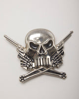 Y2k 00s Skull &amp; Gun Revolver Belt Buckle