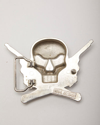 Y2k 00s Skull & Gun Revolver Belt Buckle