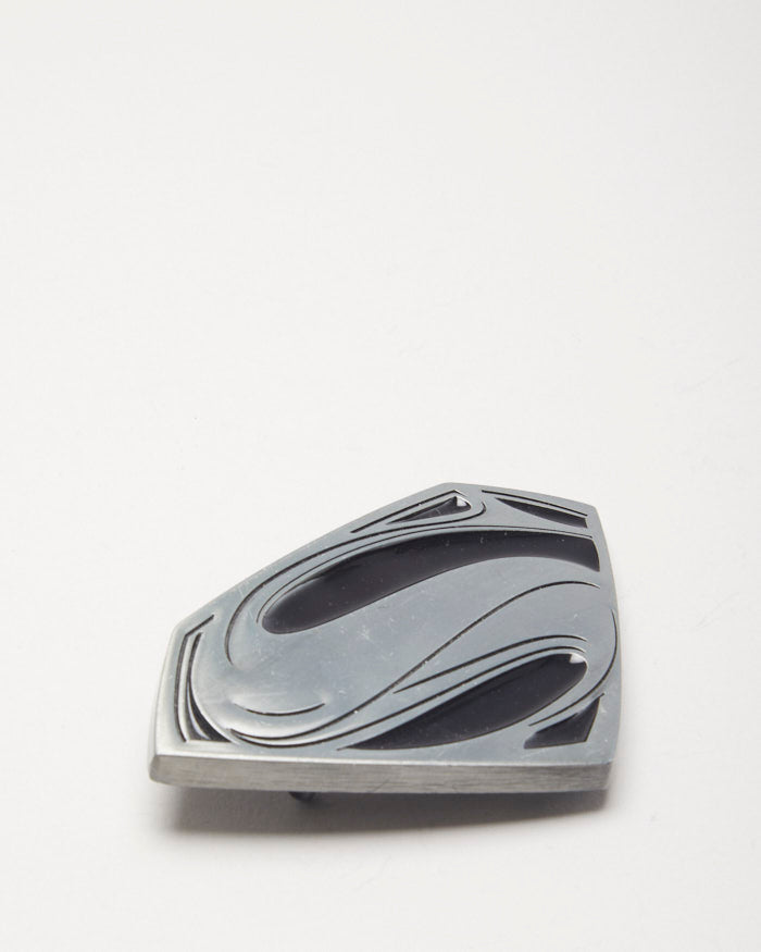 Superman Black &amp; Silver Belt Buckle