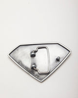 Superman Black &amp; Silver Belt Buckle