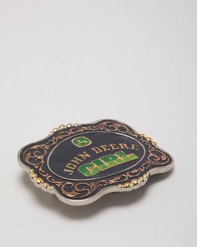 Vintage Montana Silver Smith John Deer Girl Belt Buckle