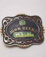 Vintage Montana Silver Smith John Deer Girl Belt Buckle