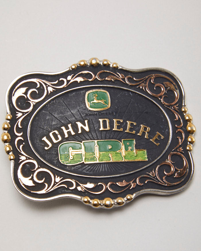 Vintage Montana Silver Smith John Deer Girl Belt Buckle