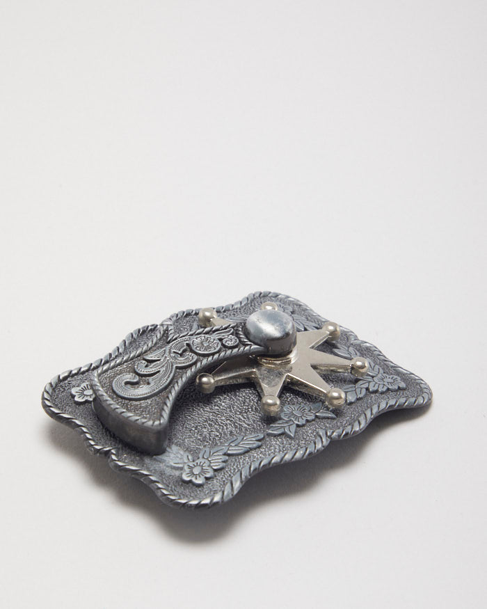 Vintage Western Spur Spinning Belt Buckle