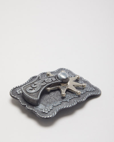 Vintage Western Spur Spinning Belt Buckle